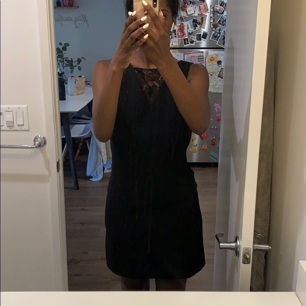 Keyhole black shift dress